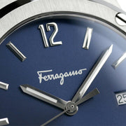 Salvatore Ferragamo F-80 Classic Blue Dial Blue Leather Strap Watch for Men - SFDT00719
