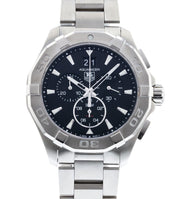 Tag Heuer Aquaracer Chronograph Black Dial Silver Steel Strap Watch for Men - CAY1110.BA0927