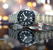Tissot Seastar 1000 Lady Black Dial Silver Steel Strap Watch for Women - T120.210.11.051.00
