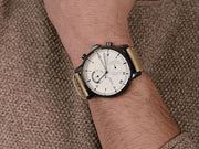 Tommy Hilfiger Kane White Dial Beige Leather Strap Watch for Men - 1710399