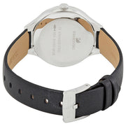 Swarovski Lovely Crystals Mother of Pearl Black Dial Black Leather Strap Watch for Women - 5242898