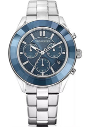Swarovski Octea Lux Sport Chronograph Blue Dial Silver Steel Strap Watch for Women - 5610481
