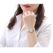 Tissot Flamingo Mother of Pearl White Dial Two Tone Steel Strap Watch For Women - T094.210.22.111.01