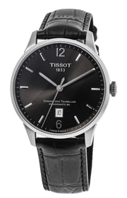 Tissot Chemin Des Tourelles Powermatic 80 Black Dial Black Leather Strap Watch For Men - T099.407.16.447.00