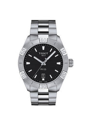 Tissot PR 100 Sport Quartz Black Dial Silver Steel Strap Watch For Men - T101.610.11.051.00