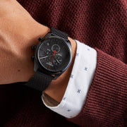 Tissot T Classic PR 100 Chronograph Black Dial Black Mesh Bracelet Watch For Men - T101.417.33.051.00