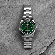 Tissot Gentleman Powermatic 80 Silicium Green Dial Silver Steel Strap Watch For Men - T127.407.11.091.01