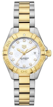 Tag Heuer Aquaracer Diamonds Mother of Pearl Dial Two Tone Steel Strap Watch for Men - WBD1422.BB0321