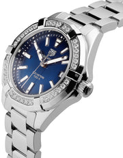 Tag Heuer Aquaracer Quartz Diamonds Blue Dial Silver Steel Strap Watch for Women - WAY131N.BA0748