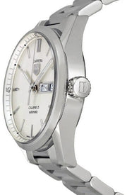 Tag Heuer Carrera Calibre 5 Automatic White Dial Silver Steel Strap Watch for Men - WAR201B.BA0723