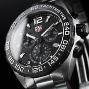 Tag Heuer Formula 1 Chronograph Black Dial Silver Steel Strap Watch for Men - CAZ1010.BA0842