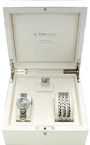 Tag Heuer Link Trilogy Cameron Diaz Diamonds Mother of Pearl Dial Silver Steel Strap Watch for Women - WAT1419.BA0954