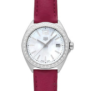 Tag Heuer Formula 1 Quartz Mother of Pearl Dial Red Leather Strap Watch for Women - WBJ131A.FC8253