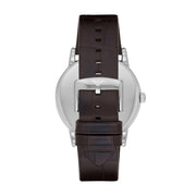 Emporio Armani Luigi Quartz Gray Dial Brown Leather Strap Watch For Men - AR1996