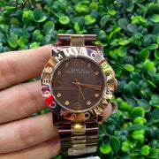 Marc Jacobs Amy Grey Dial Two Tone Steel Strap Watch for Women - MBM3195