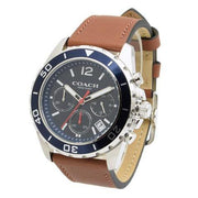 Coach Kent Chronograph Blue Dial Brown Leather Strap Watch for Men - 14602560