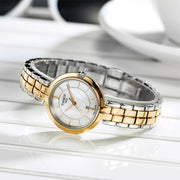 Tissot Flamingo Mother of Pearl White Dial Two Tone Steel Strap Watch For Women - T094.210.22.111.01