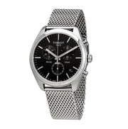 Tissot PR 100 Chronograph Black Dial Silver Mesh Bracelet Watch For Men - T101.417.11.051.01