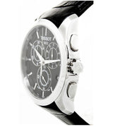 Tissot T Classic Couturier Chronograph Black Dial Black Leather Strap Watch For Men - T035.617.16.051.00
