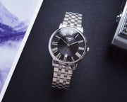 Tissot Carson Premium Black Dial Silver Steel Strap Watch For Men - T122.410.11.053.00