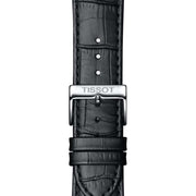 Tissot Carson Premium Automatic Lady Silver Dial Black Leather Strap Watch for Women - T122.207.16.033.00