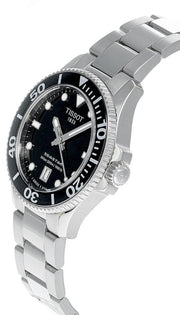 Tissot Seastar 1000 Lady Black Dial Silver Steel Strap Watch for Women - T120.210.11.051.00