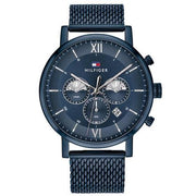 Tommy Hilfiger Evan Blue Dial Blue Mesh Bracelet Watch for Men - 1710397