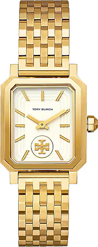 Tory Burch Robinson White Dial Gold Steel Strap Watch for Women - TBW1500