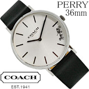 Coach Perry White Dial Black Leather Strap Watch for Women - 14503115