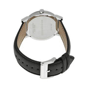 Burberry The City White Dial Black Leather Strap Watch for Men - BU9008