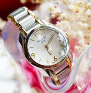 Tissot T Wave Mother of Pearl Dial Two Tone Steel Strap Watch for Women - T023.210.22.117.00