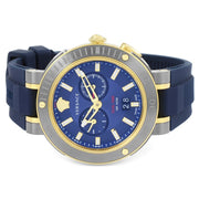 Versace V Extreme Chronograph Blue & Gold Tone Dial Blue Rubber Strap Watch for Men - VCN010017