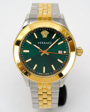 Versace Hellenium Green Dial Two Tone Steel Strap Watch for Men - VEVK00620