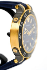 Versace V Extreme Chronograph Blue & Gold Tone Dial Blue Rubber Strap Watch for Men - VCN010017