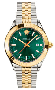 Versace Hellenium Green Dial Two Tone Steel Strap Watch for Men - VEVK00620