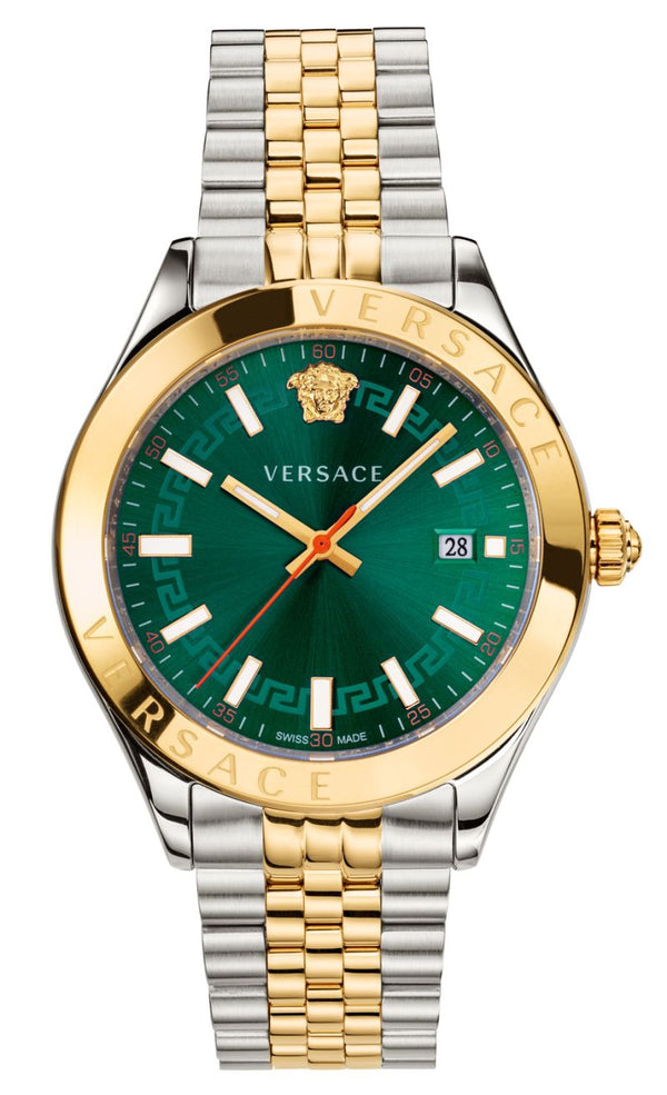 Versace Hellenium Green Dial Two Tone Steel Strap Watch for Men - VEVK00620