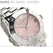 Marc Jacobs Amy Life Pink Dial Silver Steel Strap Watch for Women - MBM3300