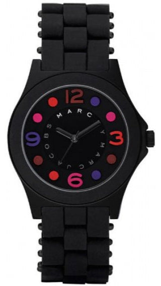 Marc Jacobs Pelly Black Dial Black Silicone Strap Watch for Women - MBM2543