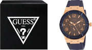 Guess Jet Setter Analog Quartz Blue Dial Blue Rubber Strap Watch For Women - W0571L1