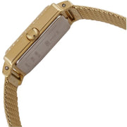 Guess White Dial Gold Mesh Bracelet Watch For Women - W0826L2