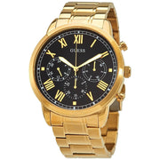 Guess Hendrix Multifunction Black Dial Gold Steel Strap Watch for Men - W1309G2