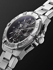 Tag Heuer Aquaracer Chronograph Black Dial Silver Steel Strap Watch for Men - CAY1110.BA0927