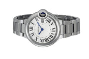 Cartier Ballen Bleu De Cartier Silver Dial Silver Steel Strap Watch for Women - W6920084