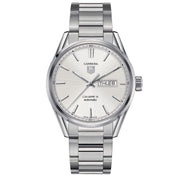 Tag Heuer Carrera Calibre 5 Automatic White Dial Silver Steel Strap Watch for Men - WAR201B.BA0723