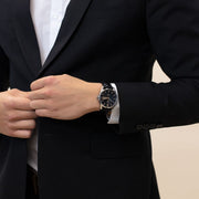 Tag Heuer Carrera Calibre 5 Automatic Black Dial Black Leather Strap Watch for Men - WAR201C.FC6266