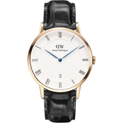 Daniel Wellington Dapper Reading White Dial Black Leather Strap Watch For Men - DW00100107