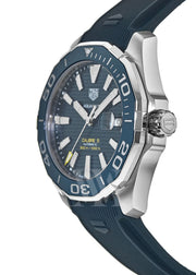 Tag Heuer Aquaracer Calibre 5 Automatic Blue Dial Blue Rubber Strap Watch for Men - WAY201B.FT6150