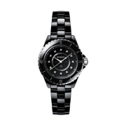 Chanel J12 Quartz Diamonds Black Dial Black Steel Strap Watch for Women - J12 H5701