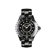 Chanel J12 Quartz Diamonds Black Dial Black Steel Strap Watch for Women - J12 H1625