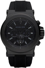 Michael Kors Dylan Black Dial Black Rubber Strap Watch for Men - MK8152